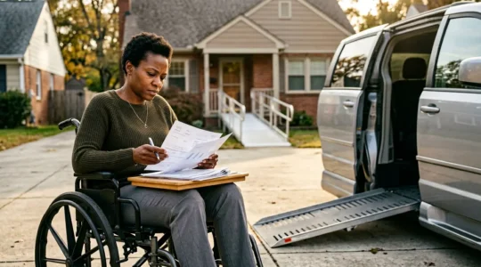 Conducteur au volant contemplant son avenir financier suite à un accident de voiture
