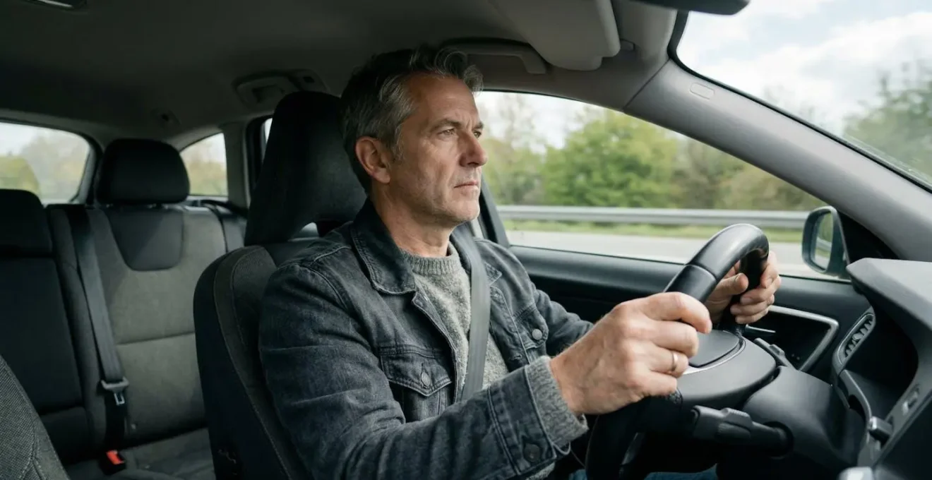 Conducteur attentif au volant illustrant une conduite responsable en prévention routière
