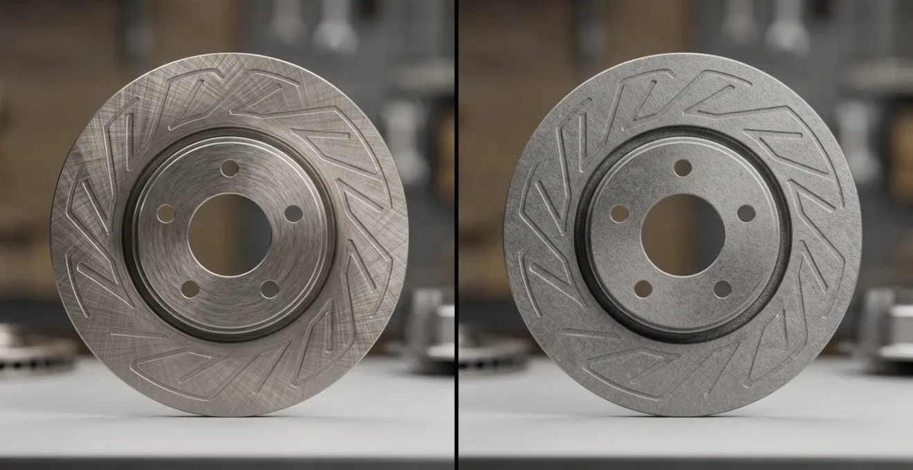 Comparaison détaillée entre une pièce OEM et OES montrant les différences de finition
