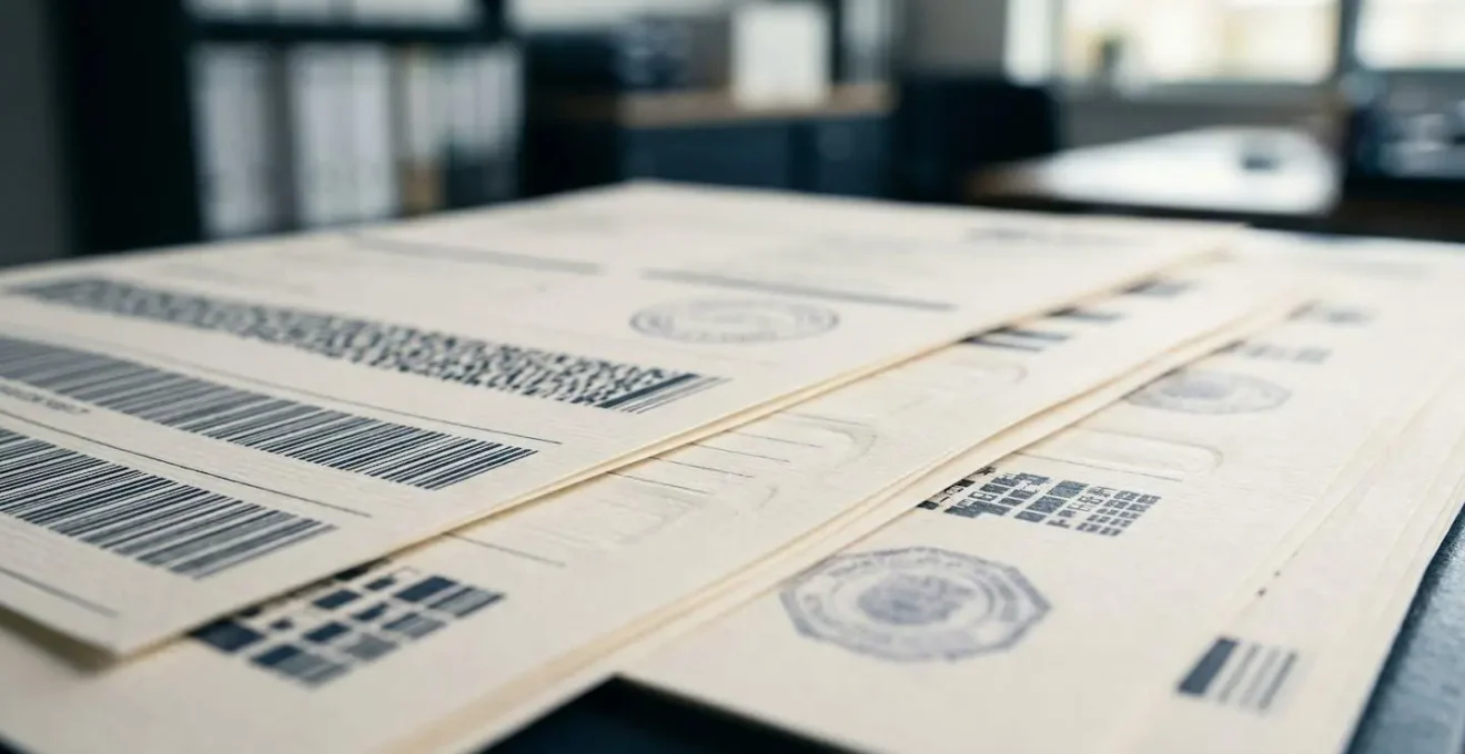 Documents d'assurance organisés sur un bureau avec relevé d'information