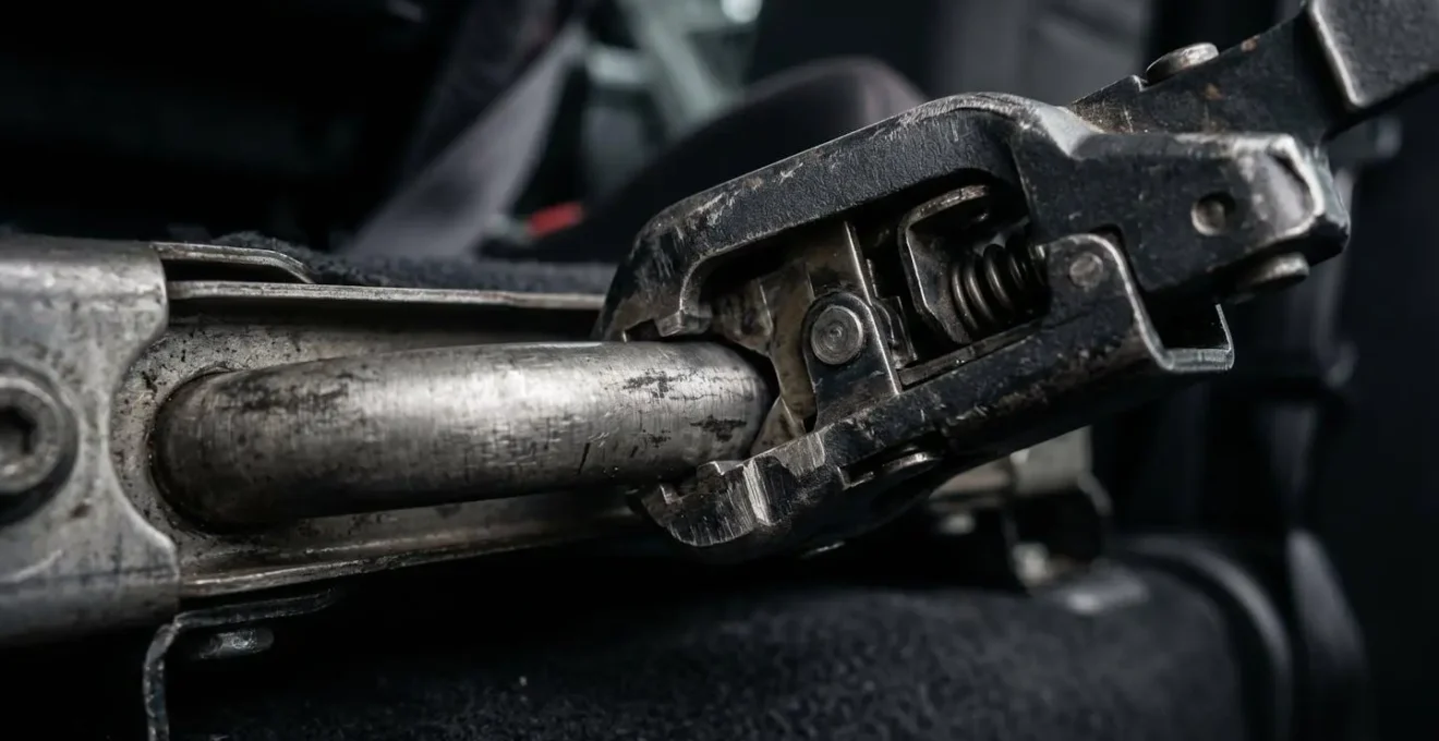 Mécanisme de connexion Isofix montrant la liaison rigide au châssis du véhicule